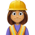 👷🏽‍♀️ woman construction worker: medium skin tone display on Facebook